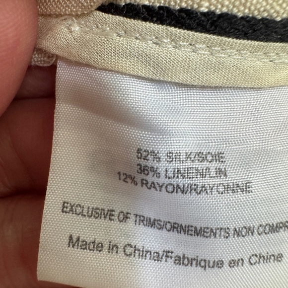 Tory Burch Edna Flat Front High Rise Striped Linen Casual Shorts Size 8 Beige - Picture 6 of 8